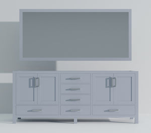 English Elm Dark Grey Double Bath Vanity With Mirrors - 80" W X 22" D, Ample Storage & Easy Installation! B2731S00560