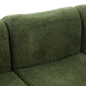 English Elm Oversized Chenille Chaise Lounge Deep Seat Sculptural Armrests Modern Living Room Retreat N763P326131F