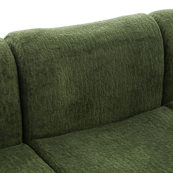 English Elm Oversized Chenille Chaise Lounge Deep Seat Sculptural Armrests Modern Living Room Retreat N763P326131F