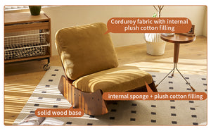 English Elm Comfortable Corduroy Glider Rocking Chair Solid Wood Frame Nursery and Bedroom Accent W2105P480685