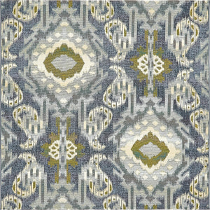 Unique Loom Outdoor Modern Union Machine Made Geometric Rug Blue, Navy Blue/Ivory/Gray/Green 5' 4" x 6' 1"
