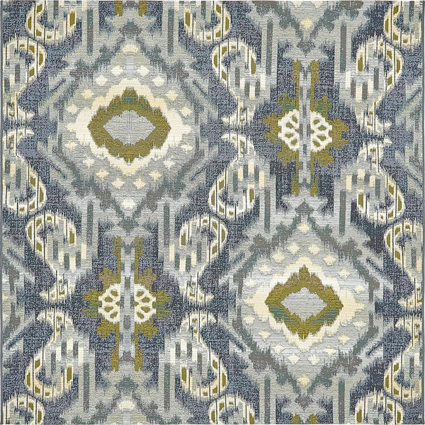 Unique Loom Outdoor Modern Union Machine Made Geometric Rug Blue, Navy Blue/Ivory/Gray/Green 5' 4" x 6' 1"