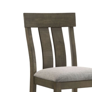 English Elm Omal Farmhouse Counter Height Dining Chairs Slatted Wood Frame Gray Upholstered Seat B056P417087