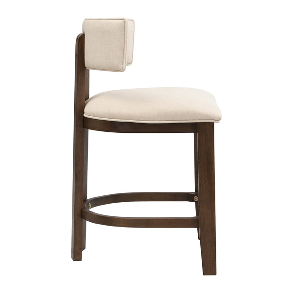 English Elm Christopher Knight Home® - 26" Counter Height Bar Stool with Padded Upholstery and Rubberwood Frame, Contemporary Comfort Set of 2 Beige,Walnut N771P345970T
