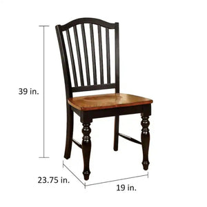 English Elm Transitional Westerham Arm Chair Set of 2 — Dark Cherry wood, upholstered comfort, gold-capped legs elegance Black,Oak 41 L x 20 W x 12 H B2741P408862