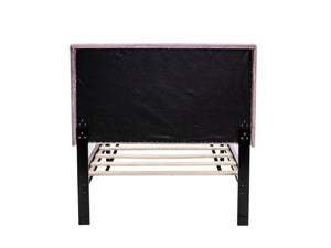 English Elm Twin Velvet Upholstered Bed With Adjustable Headboard, Diamond Stitching, And Sturdy Slat Support B089P240513-GIGA