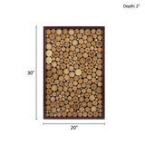 INK+IVY Topi Modern/Contemporary Natural Wood Slice Mosaic Wall Decor IIF22-0039 Natural