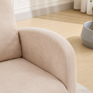 English Elm 27.2"w Wingback Glider Rocker Polyester Nursery Chair with Walnut Rubberwood Base W3188P304600