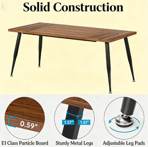 English Elm Woodgrain Walnut Look Bar Height Table with Hexagonal Base for Home Loft Dining T3971P458329