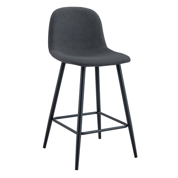 English Elm Modern Quilted Pu Leather Barstools Set of Two with Black Metal Legs for Kitchen Islands W1151P242028