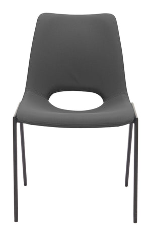 Zuo Modern Desi Armless Dining Chair Set Of 2 - Elevate Your Space With Modern Comfort And Timeless Style Black 100% Polyurethane,Plywood,Steel 110826-zuo-modern