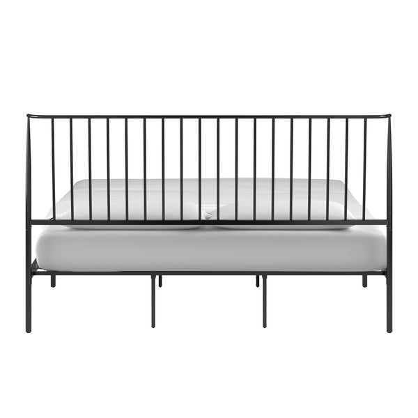 Homelegance By Top-Line Dante Metal Platform Bed with Curved Metal Headboard Black Metal