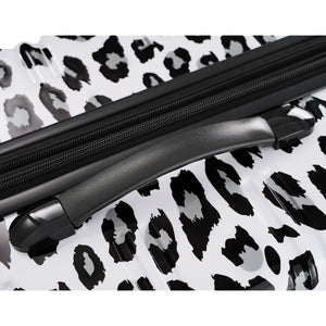 English Elm Hardshell Polycarbonate Luggage Set Three Piece Spinner Suitcases with Tsa Lock White+Black Leopard N732P218227B