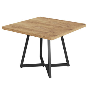 English Elm Round Fluted Drum Base Coffee Table Warm Wood Finish for Modern Farmhouse Living Rooms T3971P463626