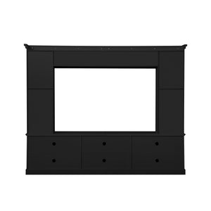 English Elm All-in-one Modern Entertainment Center with Bookcase Shelves for Living Room Display Black N710S688101B