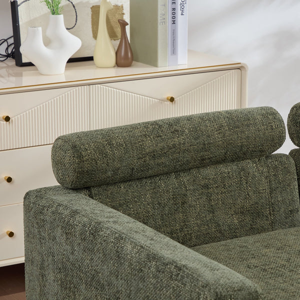 English Elm 31.89" Chenille Modular Sofa Bed with Pocketed Springs and Matte Black Legs for Any Room W3189P365863