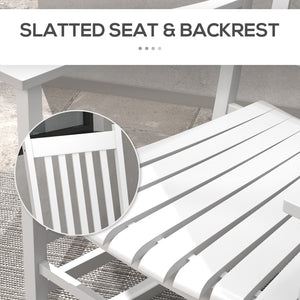 English Elm Outsunny Outdoor Rocking Chair Set Of 2 With Side Table - Rustic Wood Comfort For Patios & Gardens W2225P174321-GIGA