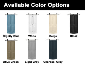 English Elm 24 in Primed Mdf Bi-fold Barn Door with Raised 6-panel Profile and Sliding Hardware B2763P491049
