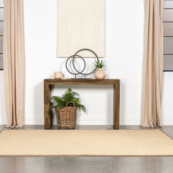 English Elm Santana Auburn Solid Wood Console Table 46"W x 30"H Rustic Modern Entryway Table with Natural Grain Finish B062P378351