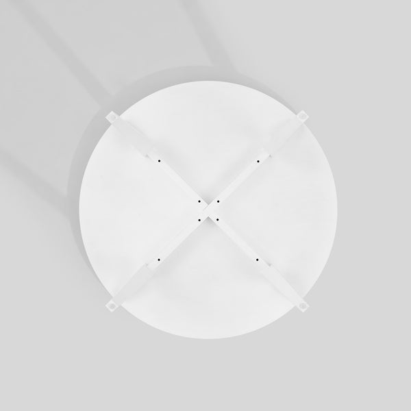 45" Simple Round Japandi Dining Table White KOCD6EWHVS Walker Edison