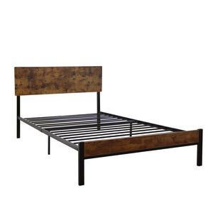 English Elm Twin Twin Size Metal Bed Frame — Sturdy Steel Platform, Modern Quiet Design, No Box Spring Needed Black 48 L x 18.9 W x 4.9 H W2297P241217