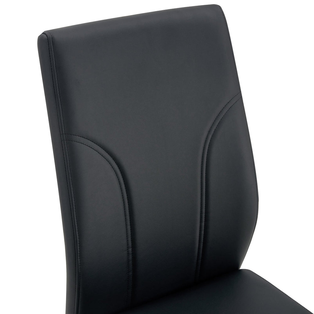 English Elm 6 Dining Chair Set Black PU Upholstered High-Back Chairs, Waterproof Stitching, Sturdy Legs, Easy Assembly W1151P203804