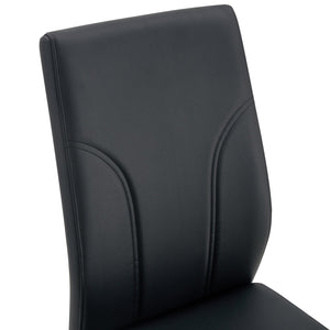 English Elm 6 Dining Chair Set Black PU Upholstered High-Back Chairs, Waterproof Stitching, Sturdy Legs, Easy Assembly W1151P203804