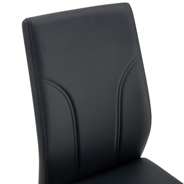 English Elm 6 Dining Chair Set Black PU Upholstered High-Back Chairs, Waterproof Stitching, Sturdy Legs, Easy Assembly W1151P203804