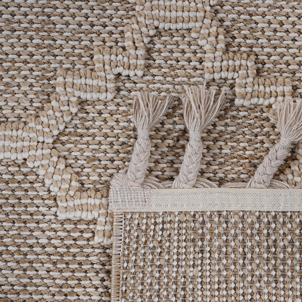 English Elm Loom Cream Trellis Indoor/Outdoor Area Rug - Durable, Stain-Resistant, Pet-Friendly Design 2X8 B335P289595