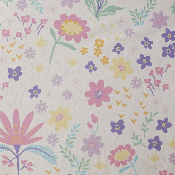 English Elm 4 Pcs Floral Reversible Cotton Comforter Set For Full/Queen With Stylish Throw Pillow - Purple Elegance B035P319909