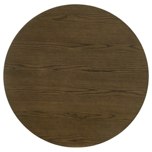 English Elm Crispin Round Oak Veneer Dining Table with Open Shelf for Compact Spaces B062P447967