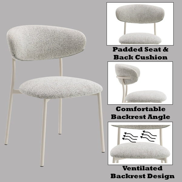 English Elm Kalam Light Gray Fabric Side Chair Set of 2 — Padded Foam Seats, Sturdy Metal Frame, Modern Beige Accents B2726P246290