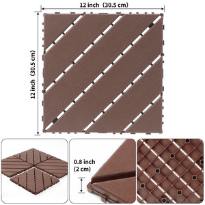 English Elm Plastic Snap Together Polypropylene Deck Tiles Waterproof 44 Sq Ft Patio Pool Cover W3022P251843