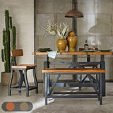 INK+IVY Lancaster Industrial Counter Stool with Back FPF20-0312 Amber