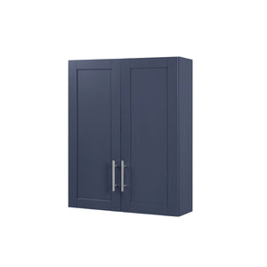 English Elm Wood Hanging Cabinet With Doors – Stylish Blue Storage Solution For Home Or Office Organization W914P292875-GIGA