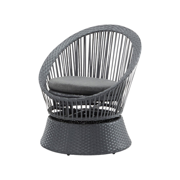 English Elm Christopher Knight Home® - [Set Of 2] Stylish Gray Swivel Wicker Lounge Chairs With Plush Cushions For Indoor And Outdoor Relaxation N767P237032B_2