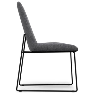 English Elm Corina Grey Dining Chair Set of 2 – Linen-Look Upholstery, Foam Padded Comfort, Sled Metal Base, Durable Finish B136P266921