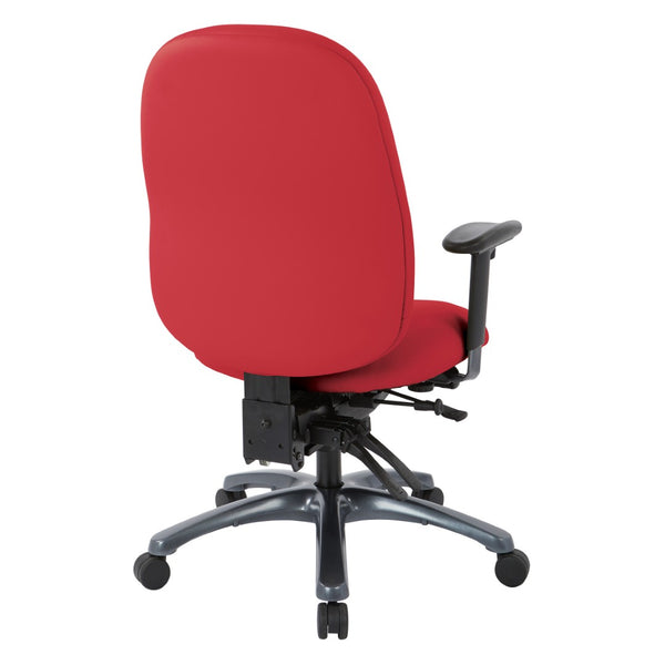 OSP Home Furnishings Multi-function Ergonomic High Back Office Chair with Lumbar Support and Titanium Base High Lipstick 8511-R100