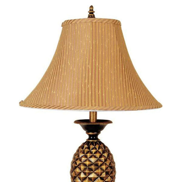 English Elm 32" 32" Tall Pineapple Table Lamp Antique Gold Finish with Taupe Bell Shade, 3-Way Bulb Ready, UL-Listed B072116048