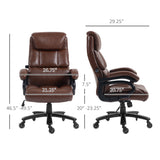 English Elm Vinsetto Pu Leather Office Chair For Big and Tall, 400Lb, Brown