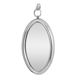 Christopher Knight Home® - Noble House - Grover Modern Handcrafted Oval Aluminum Wall Mirror, Silver