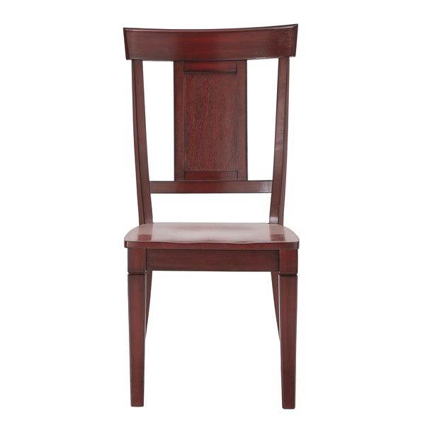 Homelegance By Top-Line Juliette Panel Back Wood Dining Chairs (Set of 2) Red Rubberwood
