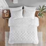 Urban Habitat Bennett Modern/Contemporary 3 Piece Chenille Duvet Cover Set UH12-2474 Off-White