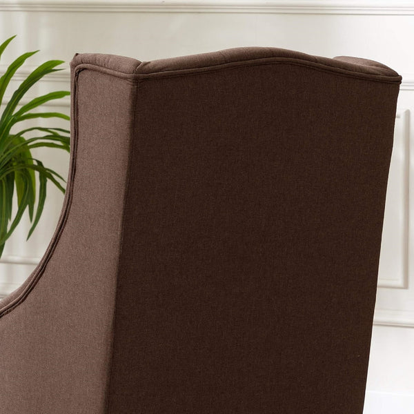 English Elm 1pc Wingback Accent Chair Diamond Tufted Polyester Upholstery Parlor Inspired Seating Chocolate B011P202554