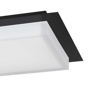 English Elm 14 Inch Square Led Flush Mount Ceiling Light Dimmable Acrylic Diffuser for Any Room Black B370P399080