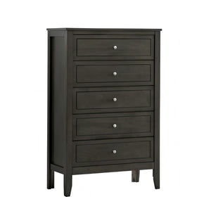English Elm Daniel Assembled 5-Drawer Chest with English Dovetail Drawers, Metal Hardware & Solid Wood Frame Gray 51 L x 34 W x 18 H B078P400742