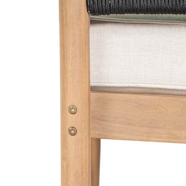 English Elm Christopher Knight Home® - Verona Outdoor Club Chairs Set Of 2 - Stylish Acacia Wood, Beige Cushions & Black Rope Accents N775P309256B