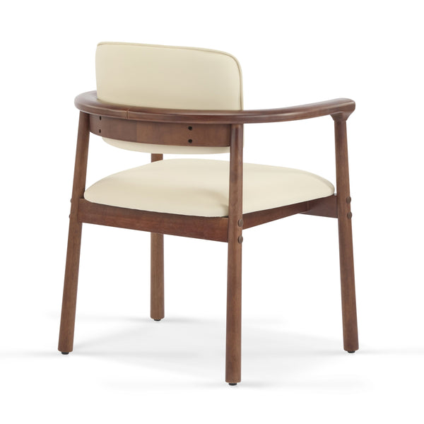 English Elm Christopher Knight Home® - 2 Elegant Dining Chairs Set with Rubber Wood Frame, 300lb Capacity, Beige PU Cushions, Versatile Home Seating N779P298396D