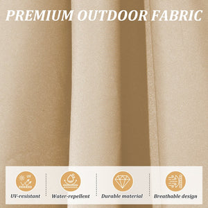 English Elm Round Cantilever Umbrella with Center Pole - 9-Rib Reinforced Aluminum Frame, 360° Pedal Rotate, Hydraulic Opening and 5-Position Tilt Adjustment for Superior Sun Protection Beige W1859P337923