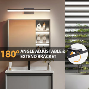 English Elm 32 LED 32 Inch Modern Bathroom Vanity Light Black Metal LED Wall Sconce 1170 Lumen 2700-6000K W2312P374929